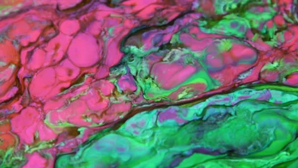 Slow Motion Macro Abstract Pattern Artistic Concept Oil Surface Moving — Stock Video