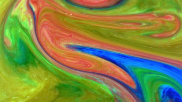 Slow Motion Macro Abstract Pattern Artistic Concept Oil Surface Moving — Stock Video