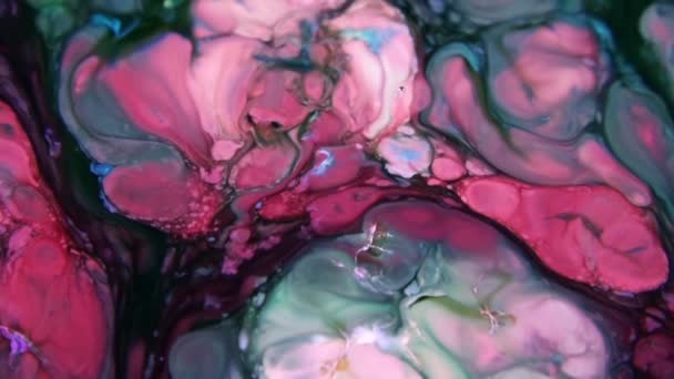 Slow Motion Macro Abstracte Patroon Artistiek Concept Olie Oppervlak Bewegen — Stockvideo