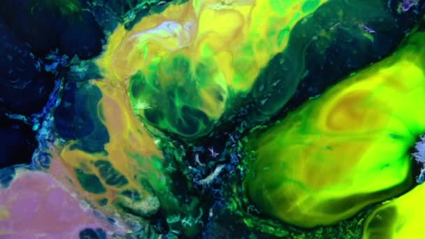 Fond Abstrait Avec Peinture Psychédélique Dans Des Couleurs Vives Colorées — Video