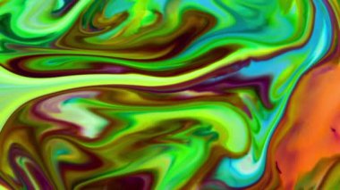 Renkli Kaos Mürekkebi Sıvı Türbülans Hareketinde Yayıldı 