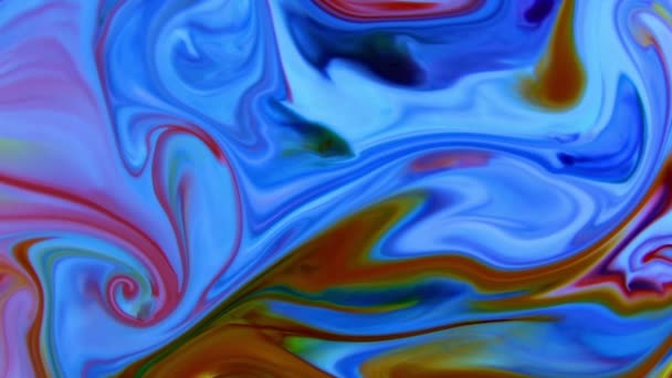 Diffusione Dell Inchiostro Del Caos Colorato Nel Movimento Turbolenza Liquida — Video Stock