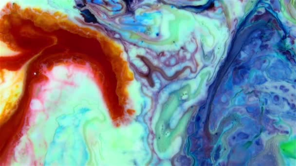 Colorful Chaos Ink Spread Liquid Turbulence Movement — Stock Video