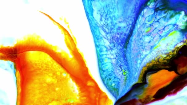 Diffusione Dell Inchiostro Del Caos Colorato Nel Movimento Turbolenza Liquida — Video Stock