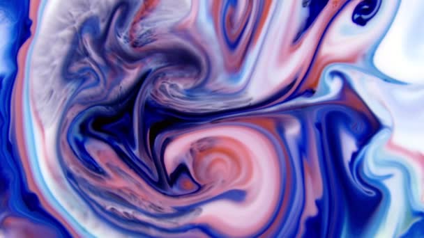 Propagation Encre Chaos Colorée Dans Mouvement Turbulence Liquide — Video