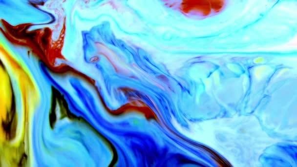 Diffusione Dell Inchiostro Del Caos Colorato Nel Movimento Turbolenza Liquida — Video Stock