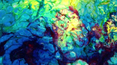 Renkli Kaos Mürekkebi Sıvı Türbülans Hareketinde Yayıldı 