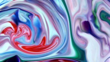 Renkli Kaos Mürekkebi Sıvı Türbülans Hareketinde Yayıldı 