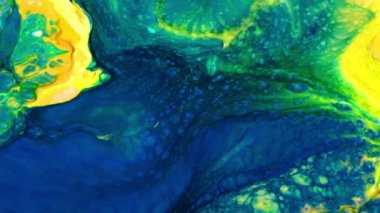 Renkli Kaos Mürekkebi Sıvı Türbülans Hareketinde Yayıldı 