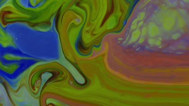 Diffusione Dell Inchiostro Del Caos Colorato Nel Movimento Turbolenza Liquida — Video Stock