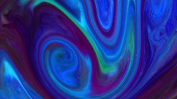 Разноцветные Чернила Хаоса Распространяются Движении Жидкой Турбулентности — стоковое видео