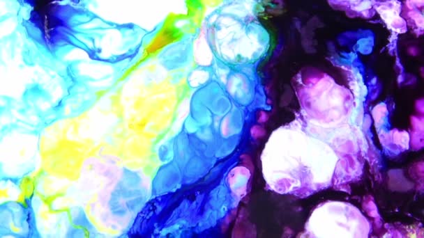 Kleurrijke Chaos Inkt Verspreiding Liquid Turbulence Movement — Stockvideo