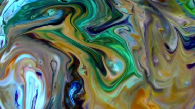 Renkli Kaos Mürekkebi Sıvı Türbülans Hareketinde Yayıldı 