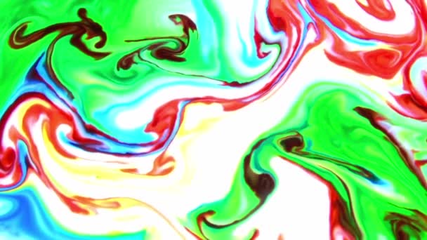 Colorida Difusión Tinta Del Caos Movimiento Turbulencia Líquida — Vídeos de Stock
