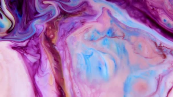 Abstract Organische Hypnotische Inkt Kleurrijke Verf Spreads — Stockvideo