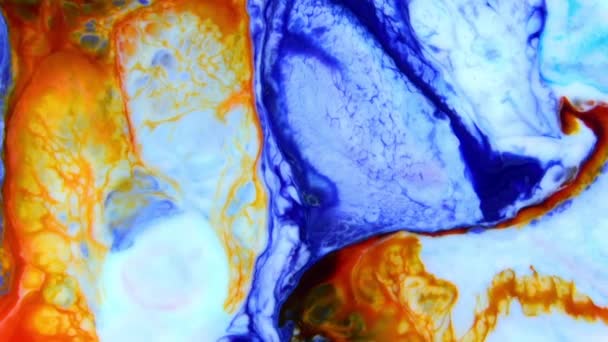 Esparcidores Pintura Coloridos Tinta Hipnótica Orgánica Abstracta — Vídeos de Stock