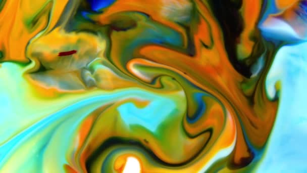 Abstract Organische Vortex Eindeloze Surrealistische Hypnotiserende Gedetailleerde Oppervlakte Kleurrijke Verf — Stockvideo