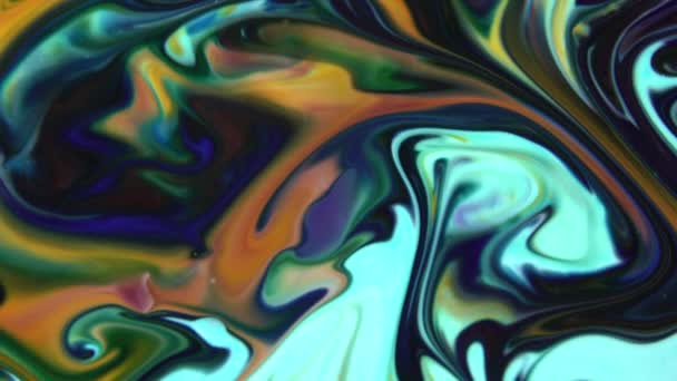 Soyut Organik Girdap Ayrıntılı Yüzey Renkli Boyaları Nda Sonsuz Gerçeküstü — Stok video