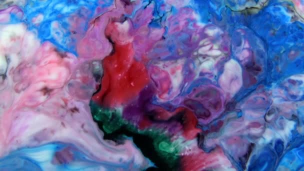 Soyut Organik Girdap Ayrıntılı Yüzey Renkli Boyaları Nda Sonsuz Gerçeküstü — Stok video