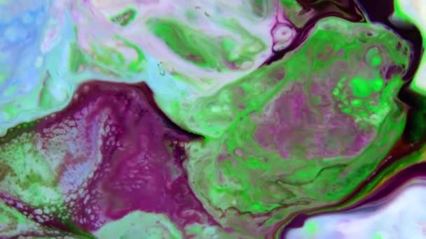 Abstrakt Organisk Virvel Oändlig Surrealistisk Hypnotisering Detaljerad Yta Färgglada Målningar — Stockvideo