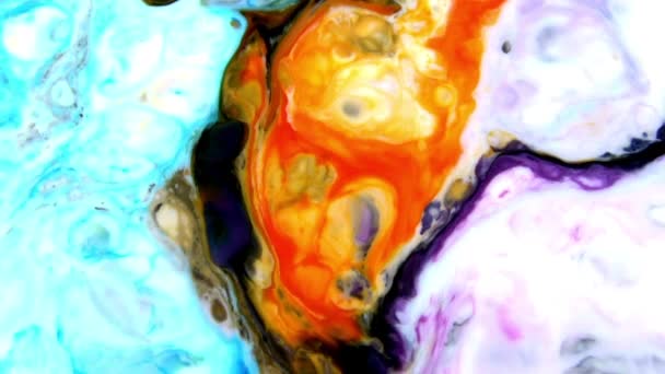 Αφηρημένη Οργανική Δίνη Ατελείωτες Σουρεαλιστικό Υπνωτισμό Λεπτομερή Επιφάνεια Πολύχρωμα Στρώματα — Αρχείο Βίντεο