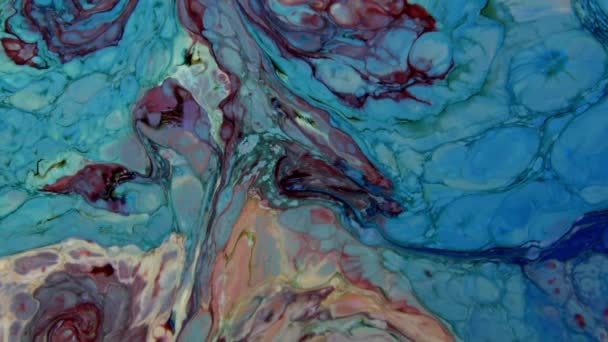 Abstract Organic Vortex Endless Surreal Hypnotizing Detailed Surface Colorful Paint — Stock Video