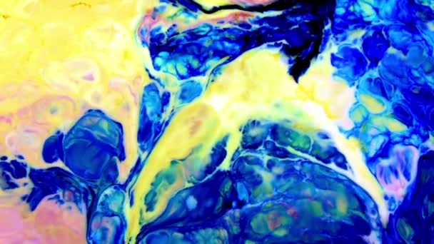 Abstrakte Bunte Farbe Tinte Flüssigkeit Explodieren Diffusion Pshychedelic Paint Blast — Stockvideo