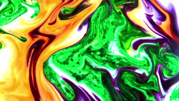 Abstract Colorful Color Ink Liquid Explode Diffusion Pshychedelic Paint Blast — Stock Video