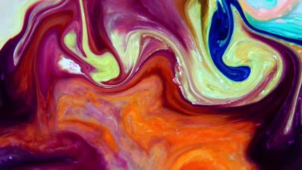 Color Colorido Abstracto Tinta Líquido Explosión Difusión Pshychedelic Pintura Explosión — Vídeos de Stock