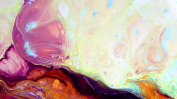 Красочные Цветные Чернила Жидкость Pshychedelic Взрыв Краски Движения — стоковое видео