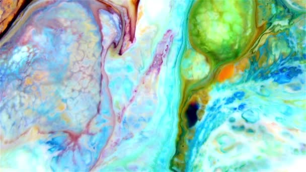 Красочные Цветные Чернила Жидкость Pshychedelic Взрыв Краски Движения — стоковое видео