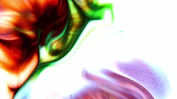 Abstrakt Fargerik Trykkfarge Blekemiddel Pshychedelic Malingsblåsebevegelse – stockvideo