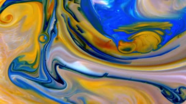 Abstrakt Organisk Virvel Oändlig Surrealistisk Hypnotisering Detaljerad Yta Färgglada Målningar — Stockvideo