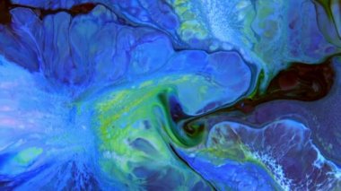 Soyut Organik Girdap, Ayrıntılı Yüzey Renkli Boyaları 'nda Sonsuz Gerçeküstü Hipnotize Etme.