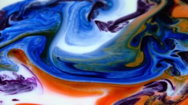 Soyut Organik Hipnotik Mürekkep Renkli Boya Yayılır