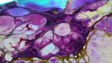 Soyut Organik Hipnotik Mürekkep Renkli Boya Yayılır