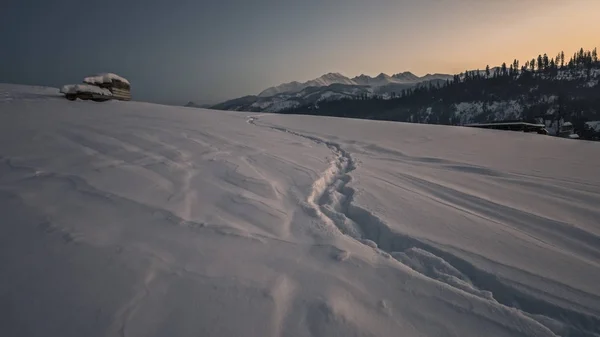 Dia Inverno Nas Montanhas — Fotografia de Stock