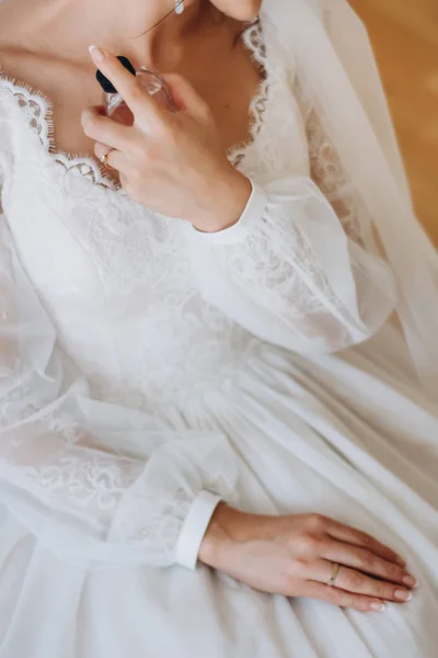 Bride Keeps Perfume Morning Bride — Stock Photo, Image