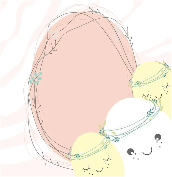 Feestelijke grappige paaseieren en takken. Pasen achtergrond. Vectorillustratie cartoon op een lichte achtergrond. Perfect als een wenskaart, uitnodiging of element voor design. Vectorillustratie — Stockvector