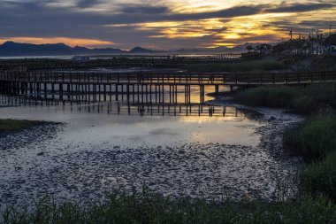 Günbatımı bir Beach