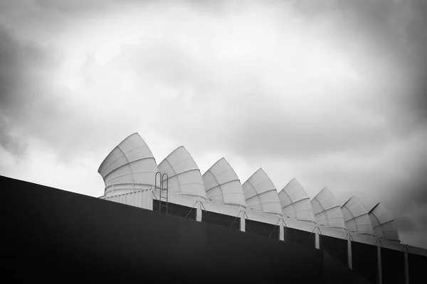 Fundo Estilo Monotone Grande Chaminé Ventilação Espaço Superior Vazio Para — Fotografia de Stock