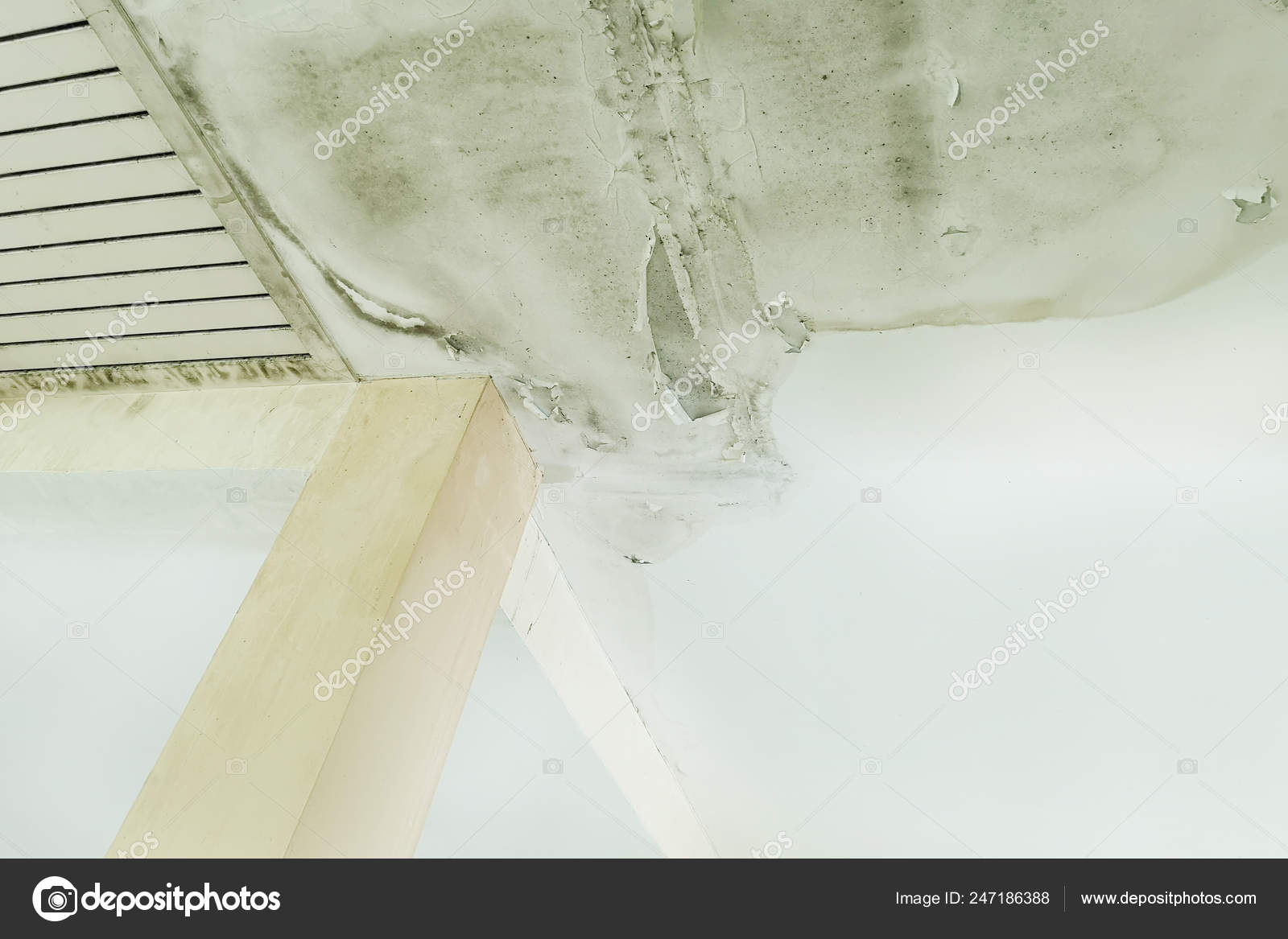 Rain Water Leaks Ceiling Causing Damage Tiles Gypsum Board