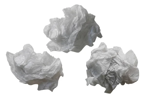 Piece crumpled paper isolated on white background with clipping path. — Stock Photo, Image