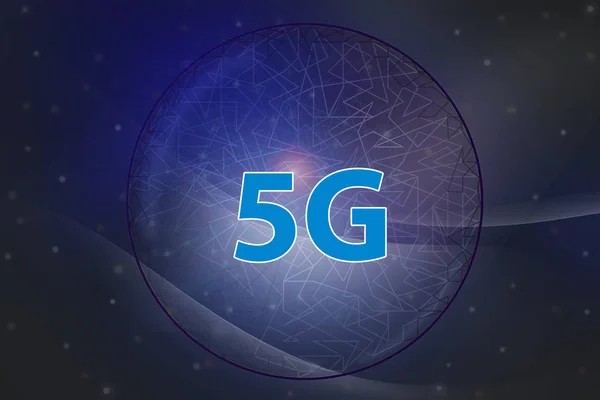 5g internetová síť a inteligentní připojení, komunikační koncepce. Tmavě modrý tón pozadí abstraktní jemná křivka. — Stock fotografie