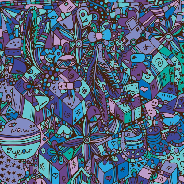 Noel, Festival desen. Vektör çizim, el ile çizilmiş kroki