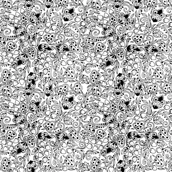 Khokhloma desen. Vektör çizim, elle çizilmiş doodle