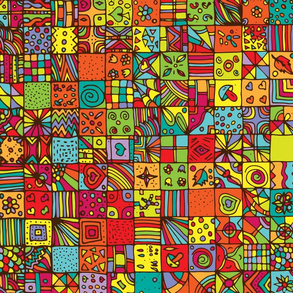 Soyut, psychedelic desen, mozaik. Vektör, geometrik, çizilmiş