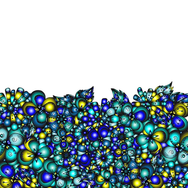 Soyut çiçek desenli, elle çizilmiş kroki