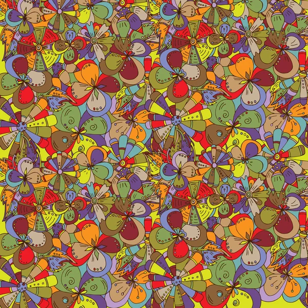 Soyut çiçek desenli, elle çizilmiş kroki