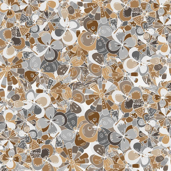 Soyut çiçek desenli, elle çizilmiş kroki